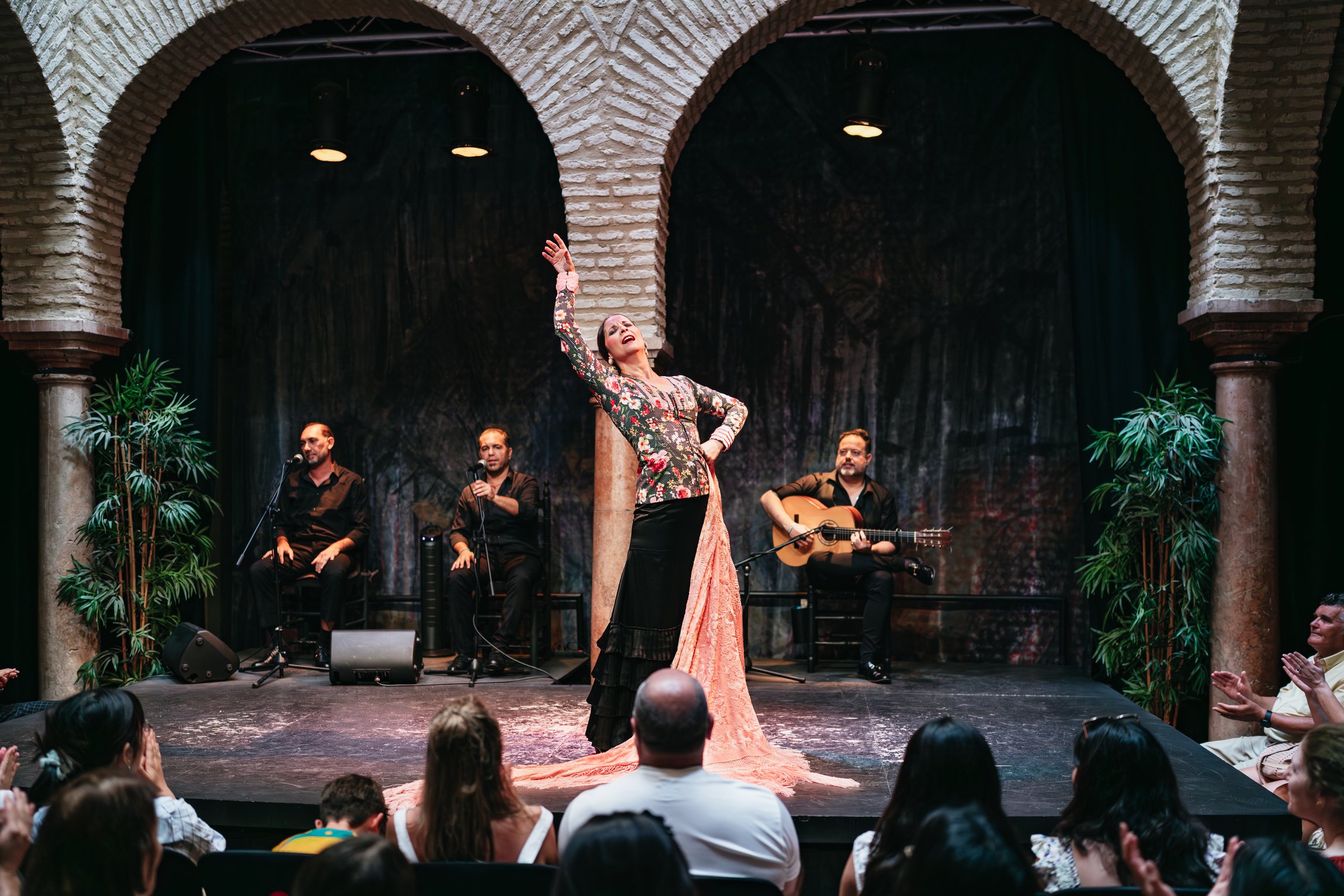 Puro Flamenco Show at Museo del Baile Flamenco — passionate dancer in traditional dress at an 18th-century Seville venue